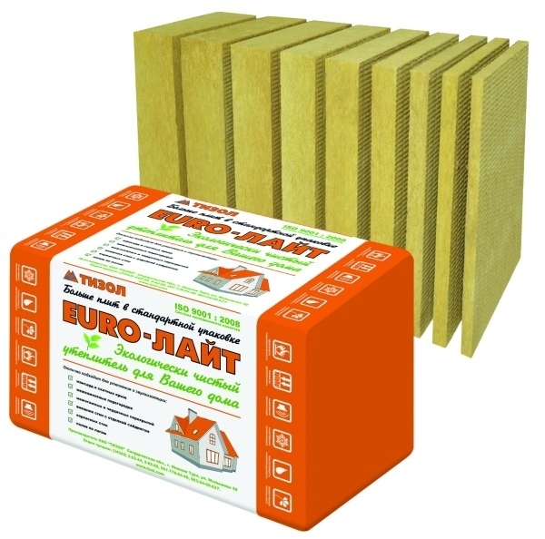 Утеплитель Тизол Евро-Вент Н 45 1000х600х100 мм, 3 шт. уп